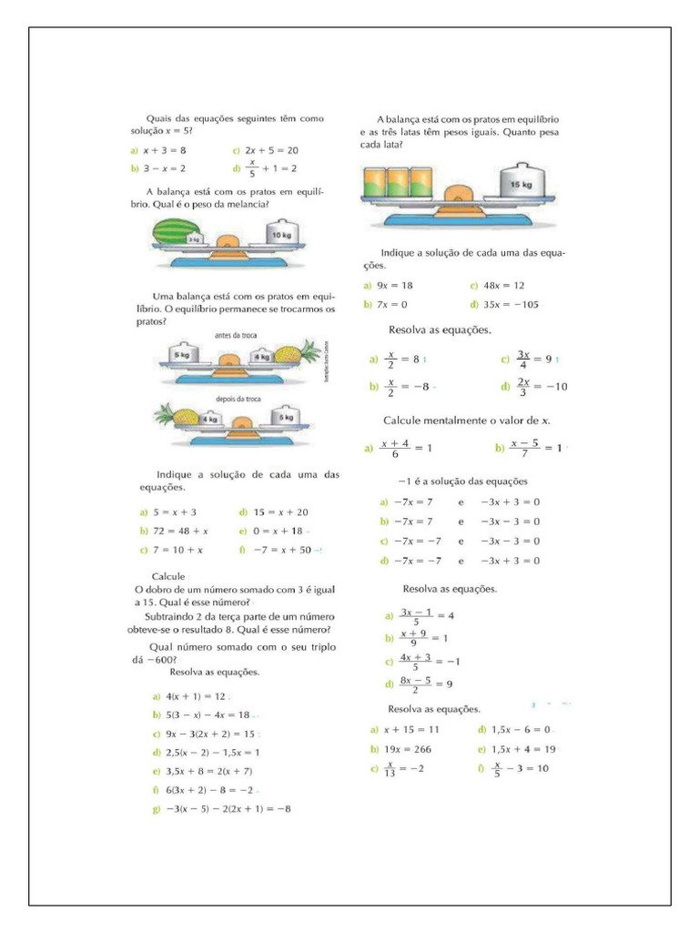 Equações+Do+1º+Grau + | PDF