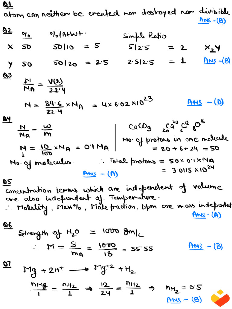 Mole Calculations and Concepts Explained | PDF | Mole (Unit ...