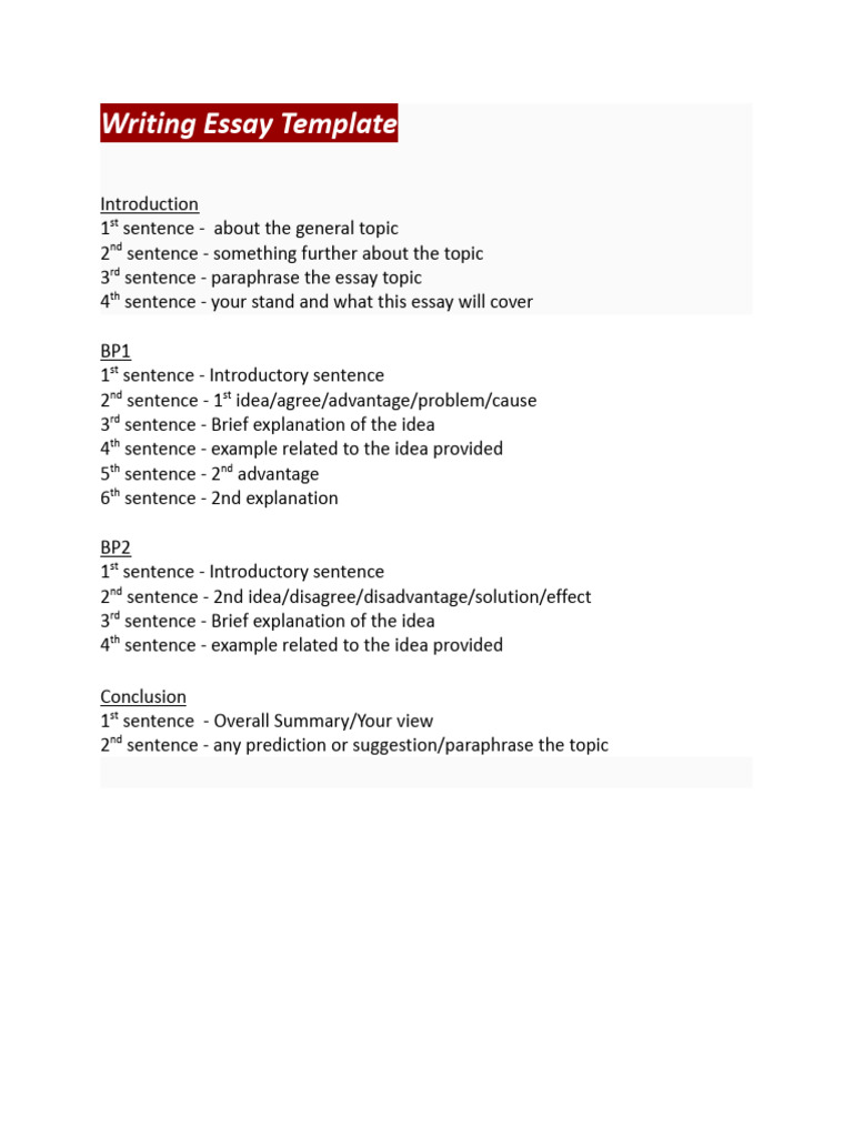 Essay Writing Template Guide | PDF | Climate Change | Healthy Diet
