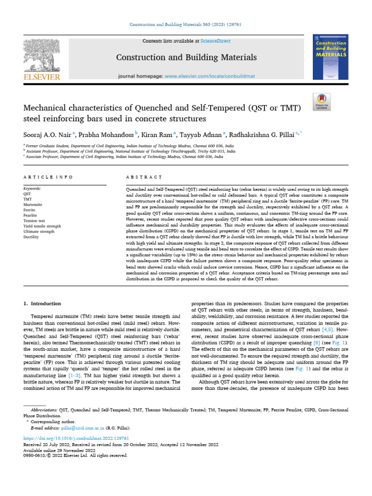 Mechanical Properties of QST Steel Rebars | PDF | Strength Of Materials ...