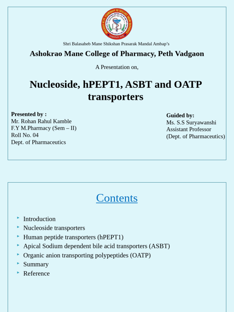 Role of Drug Transporters in CADDS | PDF | Medicinal Chemistry ...