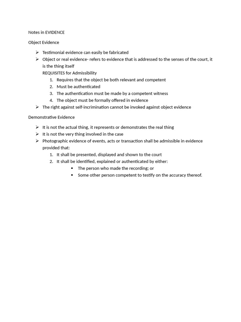 Understanding Object and Demonstrative Evidence | PDF