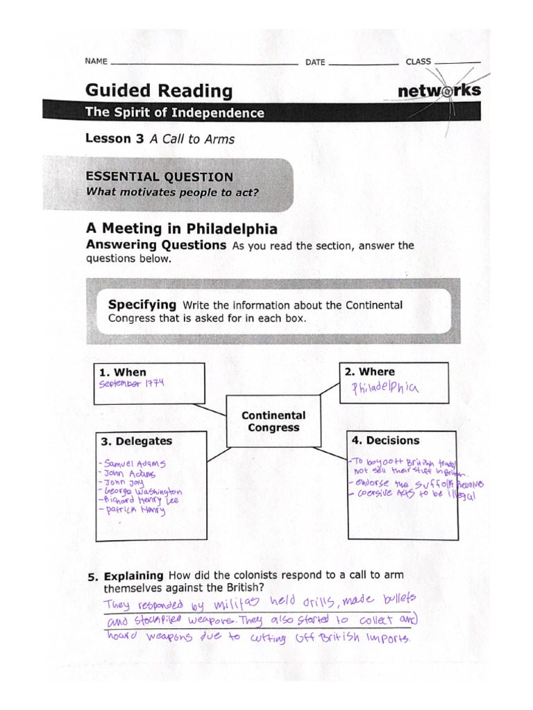 Ch.5 L.3 Guided Reading | PDF