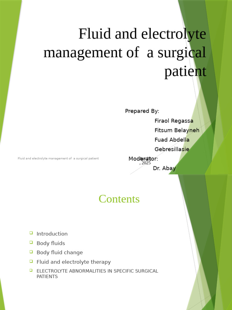 Surgical Fluid and Electrolyte Management | PDF | Diseases And ...