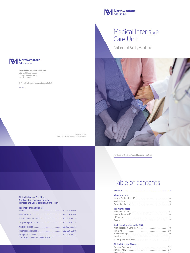 MICU Patient and Family Handbook | PDF | Intensive Care Unit ...
