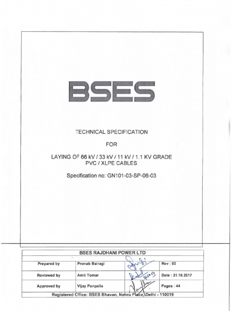 Cable Laying Guidelines and Standards | PDF | Insulator (Electricity ...