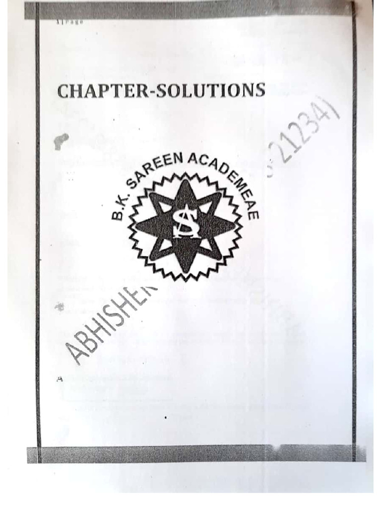 Chapter Solutions | PDF