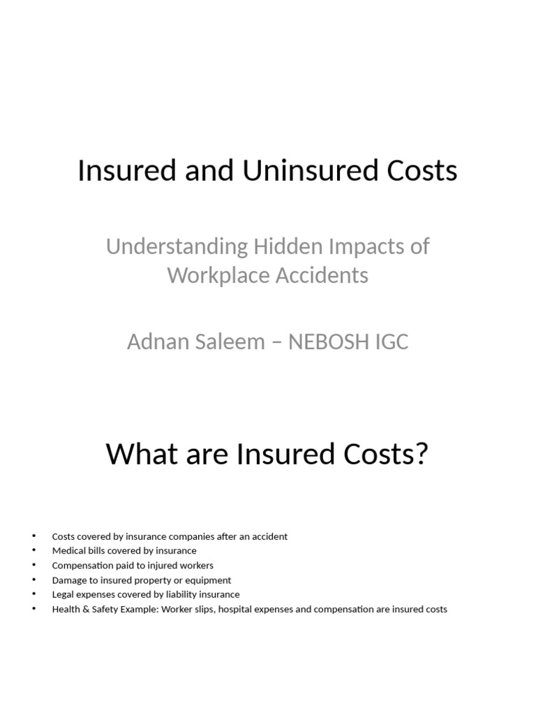 Insured vs Uninsured Costs in Accidents | PDF