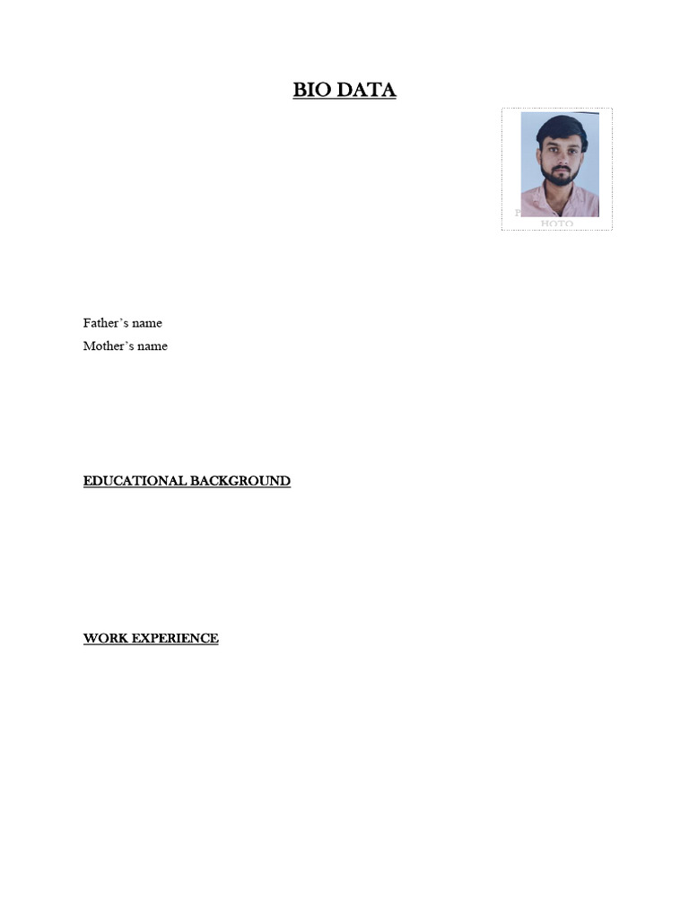 Satyam Kumar's Bio Data Summary | PDF