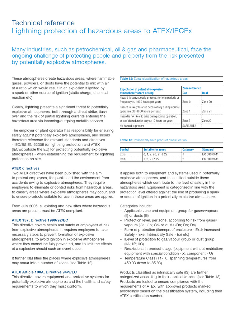 ATEX Compliance for Lightning Protection | PDF | Gases | Safety