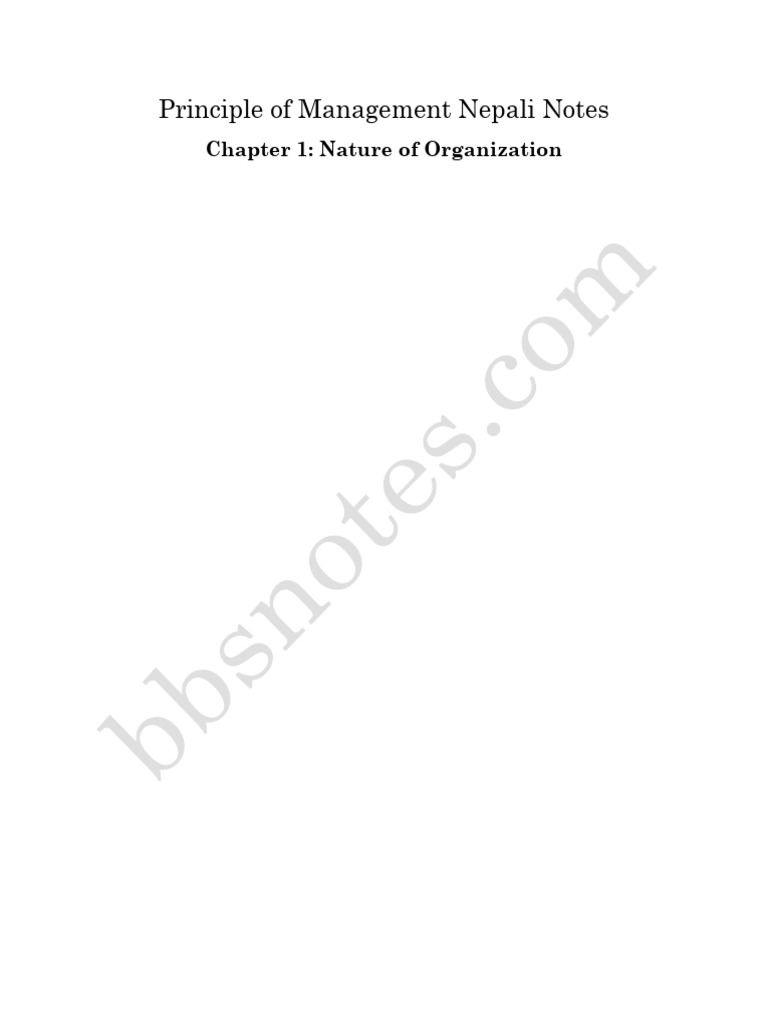 Nepali Principles of Management Notes | PDF