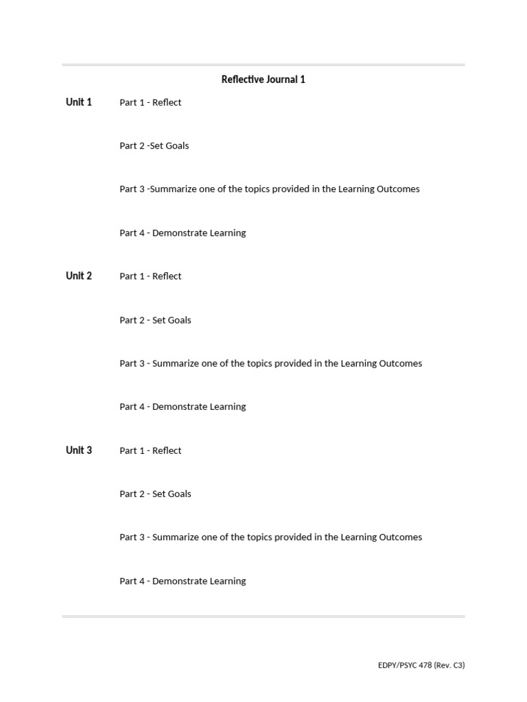 Reflective Journal1 Template | PDF