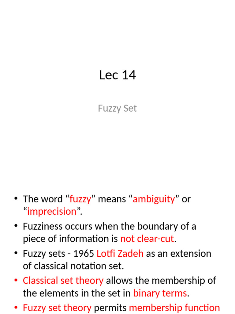 Understanding Fuzzy Set Theory | PDF | Fuzzy Logic | Applied Mathematics