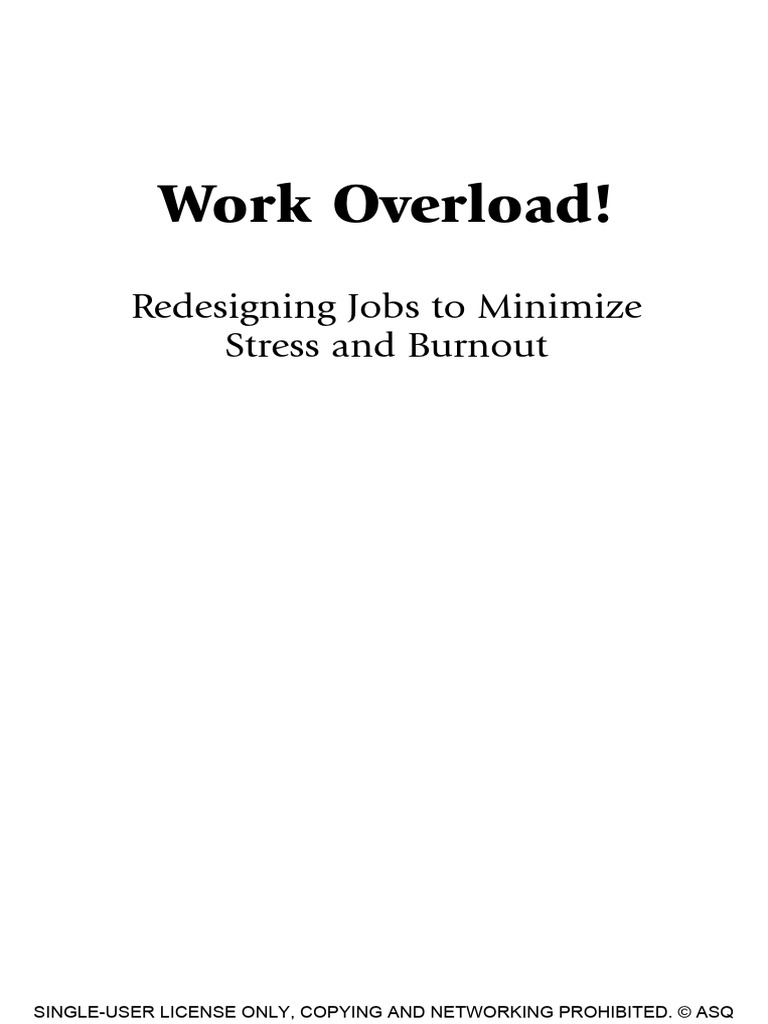 Work Overload | PDF | Bullying | Occupational Stress