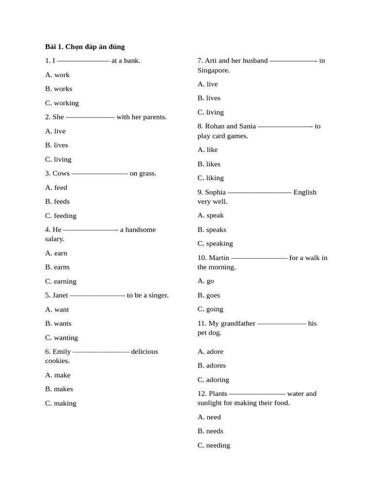 Present Simple Tense Exercises | PDF | Chess Theory | Chess