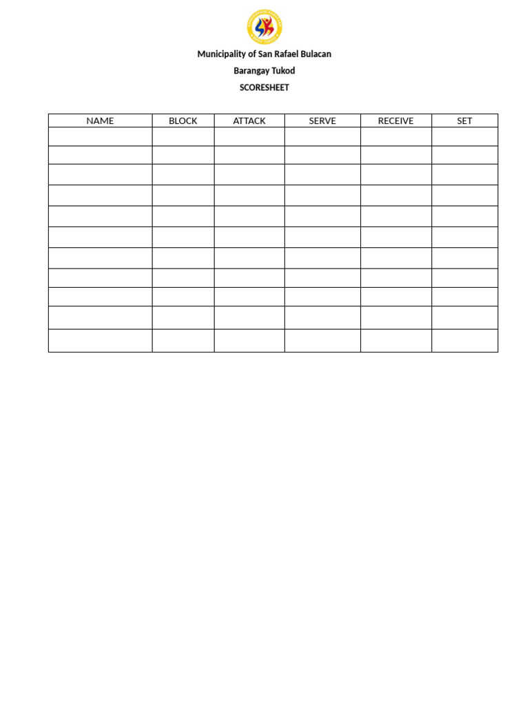 Score Sheet | PDF