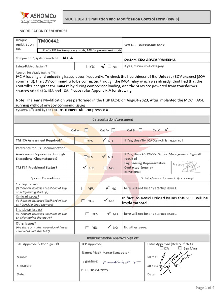 Tm00442 Sov For Iac-A Moc - Signed | PDF
