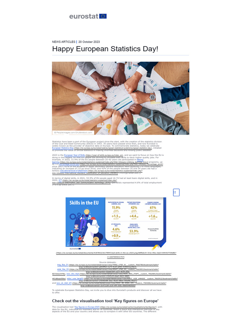 Happy European Statistics Day! - News Articles - Eurostat | PDF ...