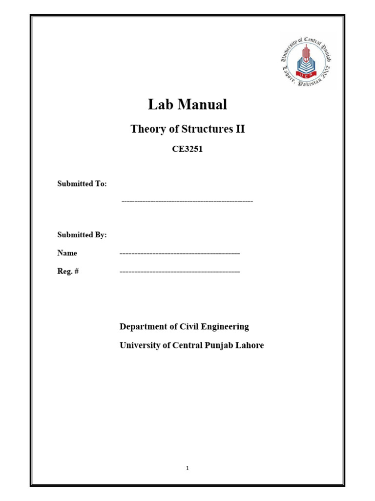 TOS II Lab Manual for Civil Engineering | PDF | Beam (Structure) | Bending