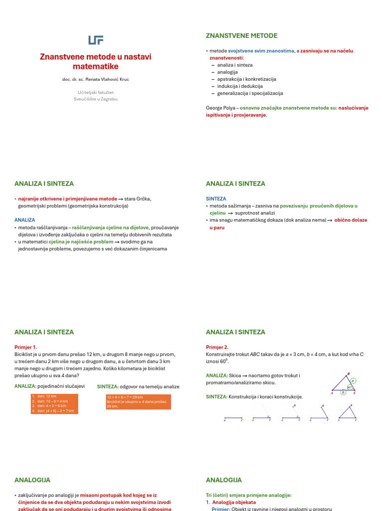 7 Znanstvene Metode U Nastavi Matematike | PDF