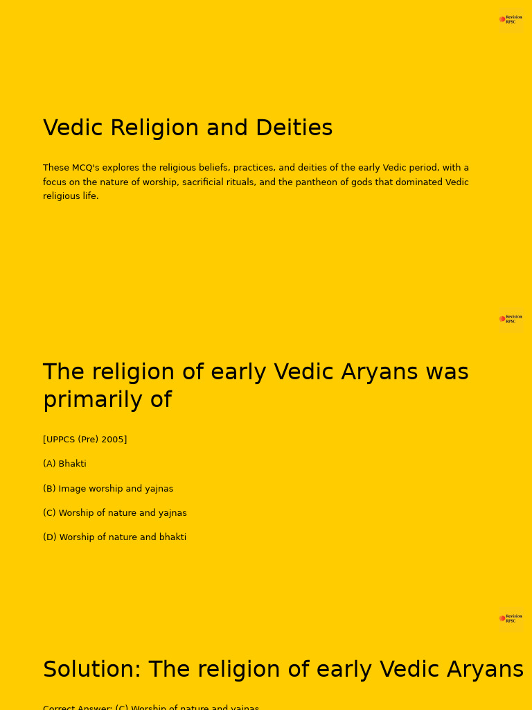 Early Vedic Religion and Practices | PDF | Vedas | Polytheism