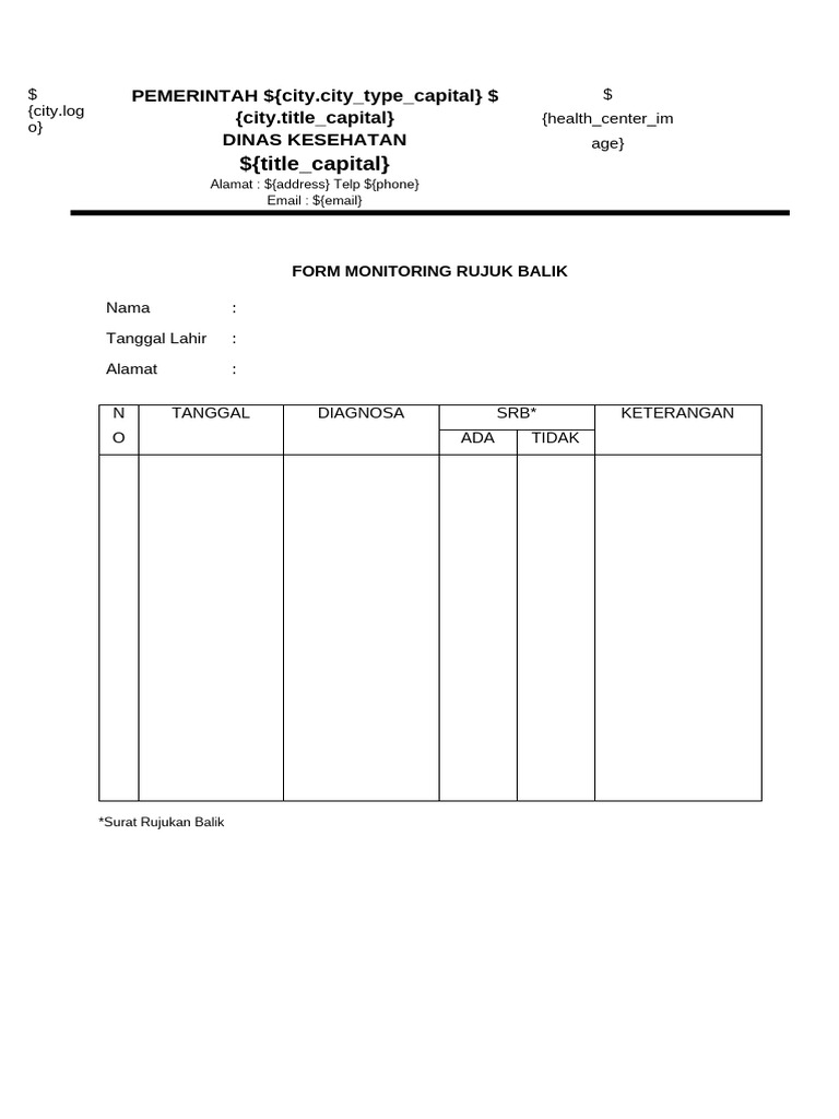 Form Monitoring Rujuk Balik Kesehatan | PDF