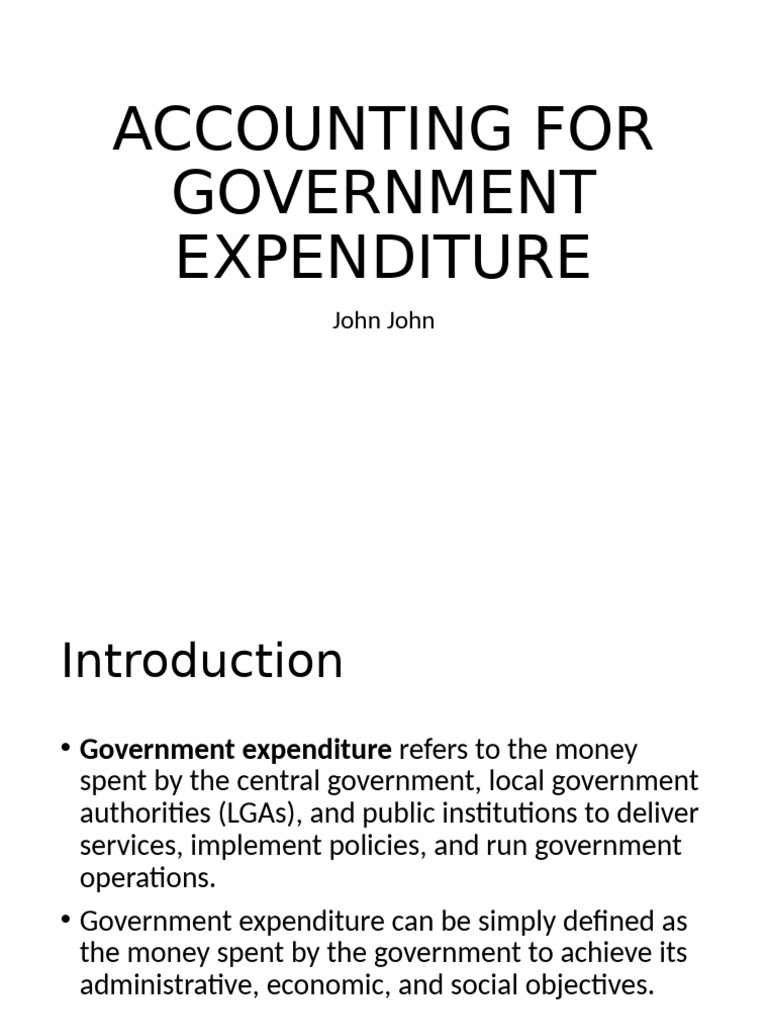 Accounting For Government Expenditure | PDF | Expense | Government Spending