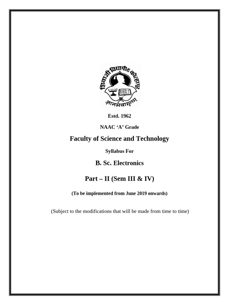 B.Sc. Electronics Syllabus (Sem III & IV) | PDF | Modulation ...