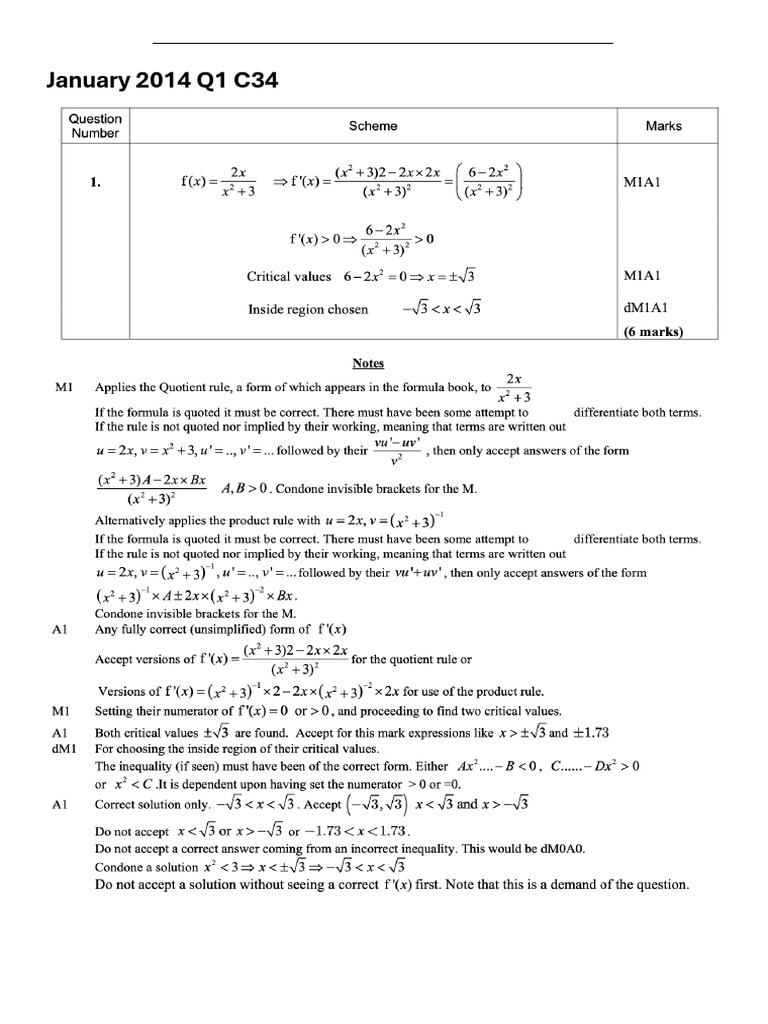 Edexcel C34 & P3 Exam Questions List | PDF