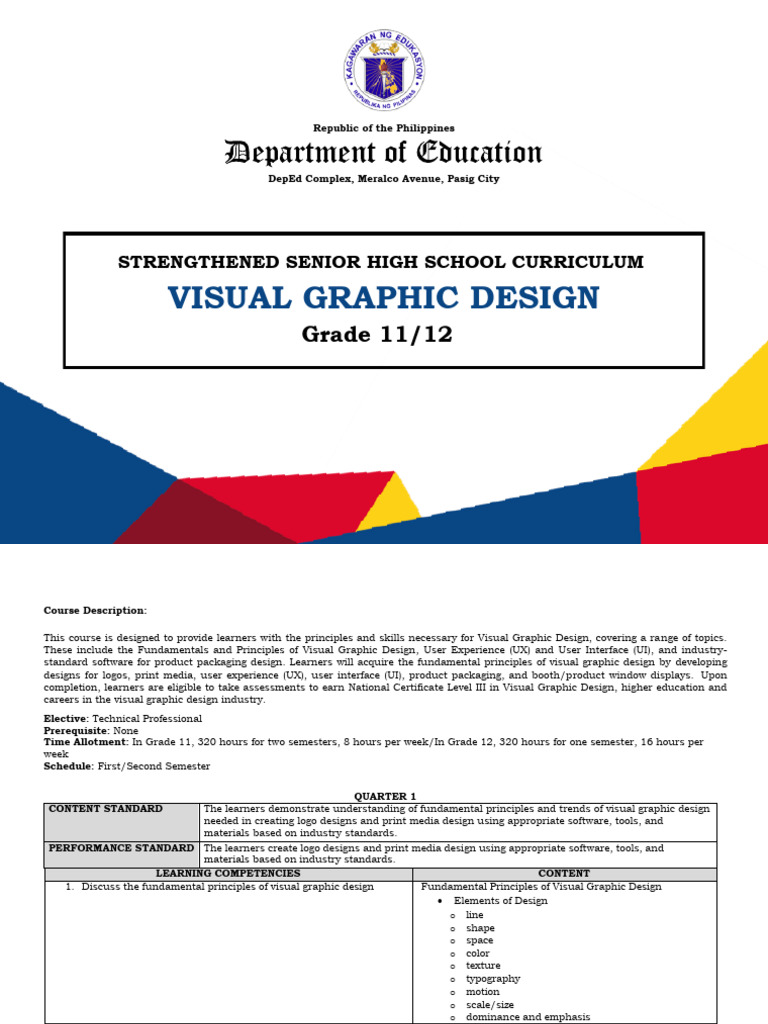 Visual Graphic Design Curriculum Guide | PDF | Graphic Design | User ...