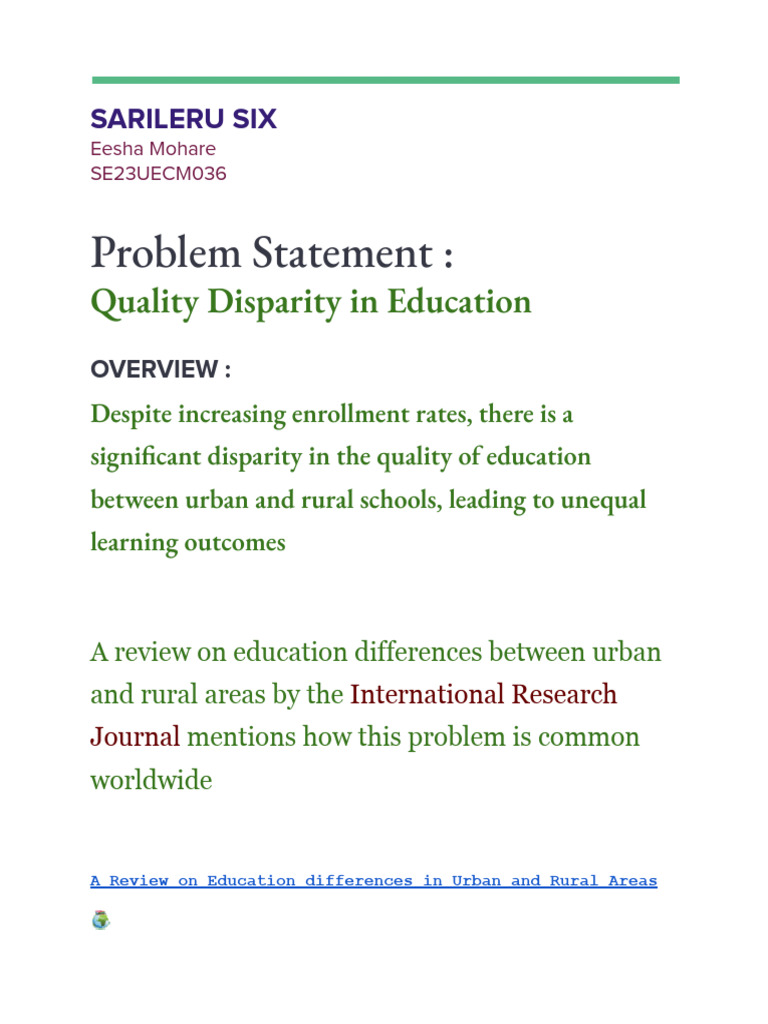 DTL Problem Statement Proof - Eesha | PDF | Teachers | Literacy