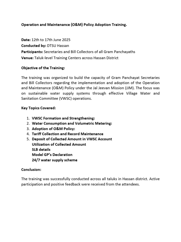 Operation and Maintenance | PDF