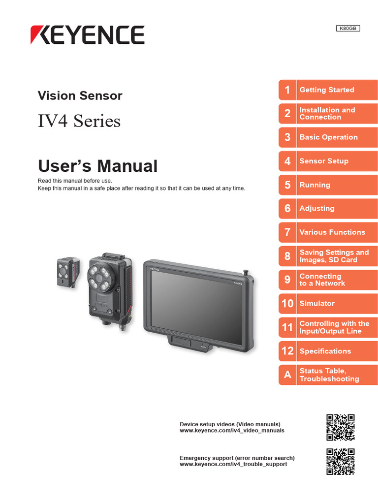 Keyence IV4 Series User Manual | PDF | Software | Power Supply