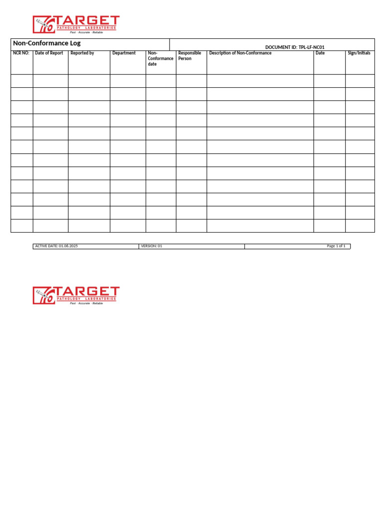 NC-Log Form | PDF