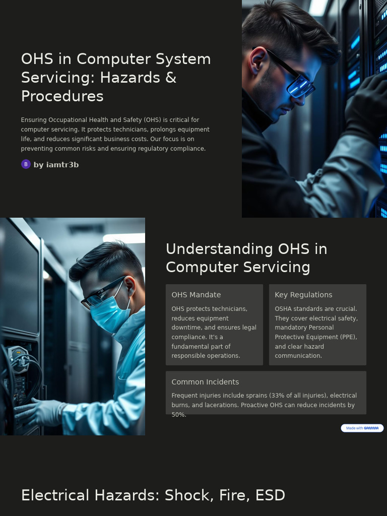 OHS Procedures in Computer Servicing | PDF | Occupational Safety And ...