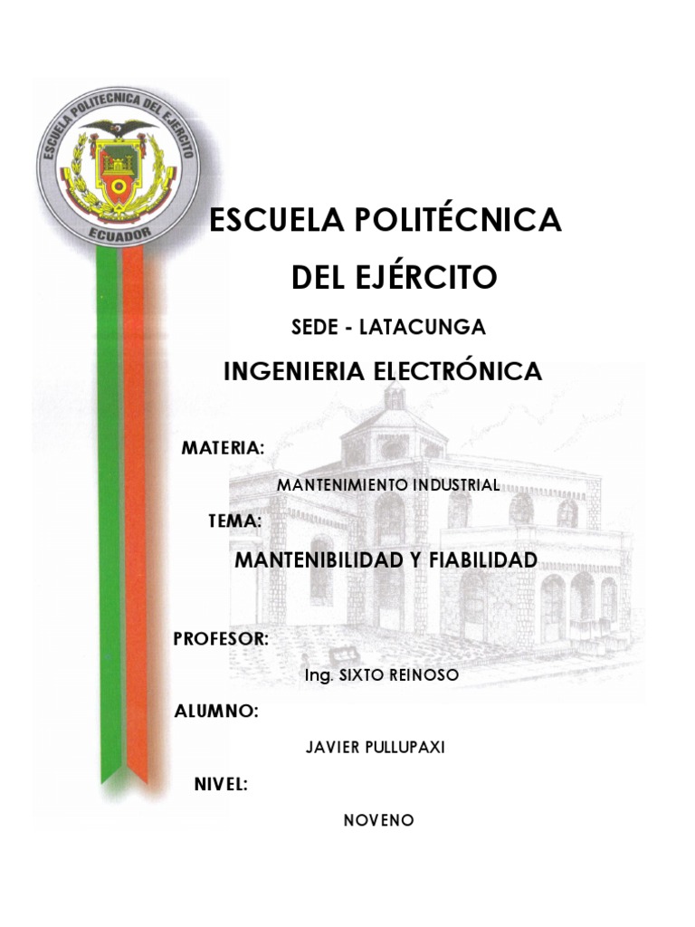 Mantenibilidad Y Fiabilidad Pdf Ingeniería De Confiabilidad