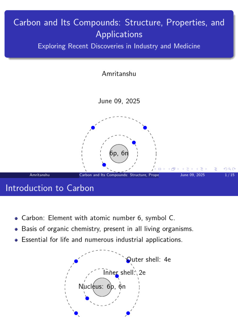 Carbon and Its Compounds: Structure, Properties, and Applications | PDF ...