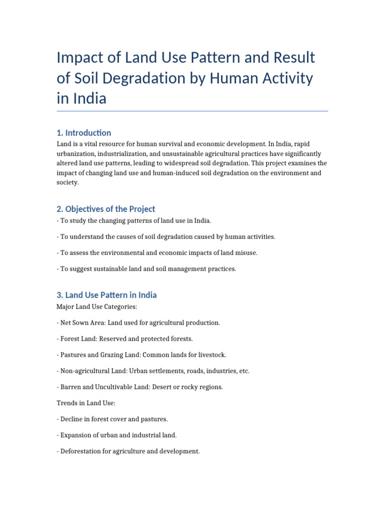 Soil Degradation and Land Use in India | PDF | Agriculture ...