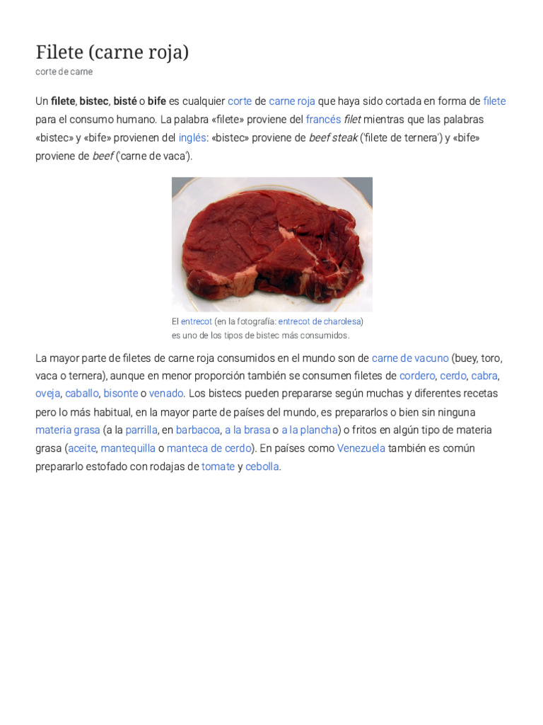 Filete | PDF | filete | Cocina