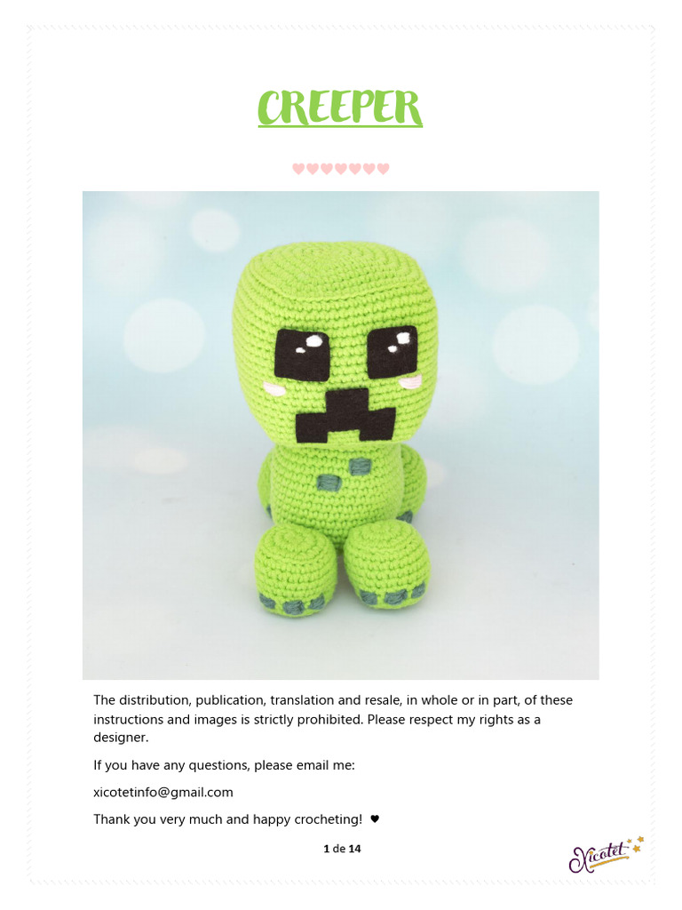 Creeper Pattern Eng | PDF | Crochet | Yarn