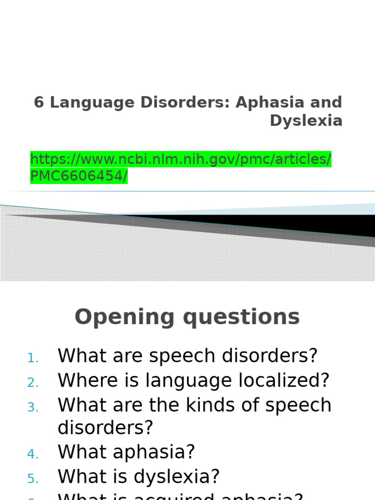 Understanding Aphasia and Dyslexia | PDF | Speech | Lateralization Of ...