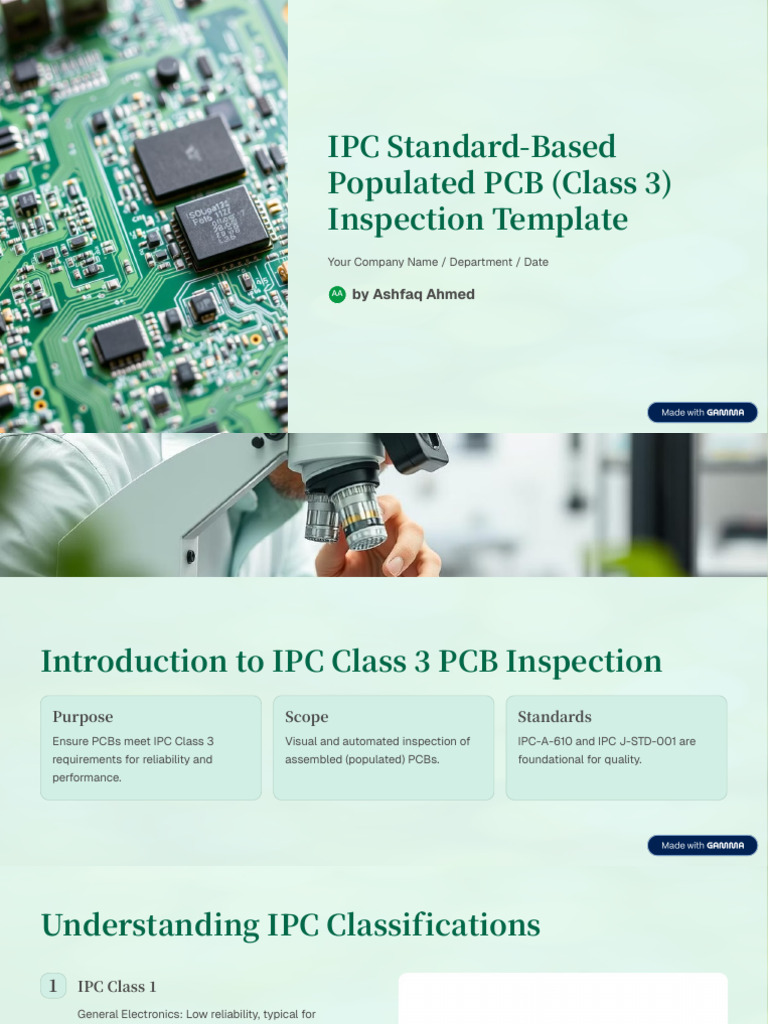 IPC Class 3 PCB Inspection Template | PDF | Printed Circuit Board ...