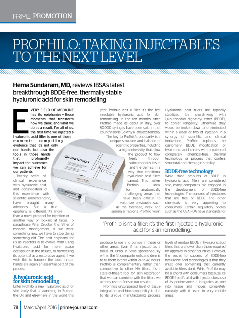 Profhilo: Revolutionizing Skin Remodelling | PDF | Dermatology ...