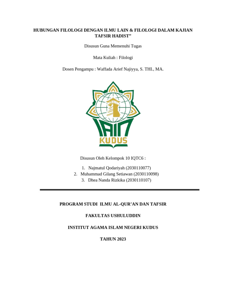 Filologi dan Ilmu Bantu Sejarah | PDF