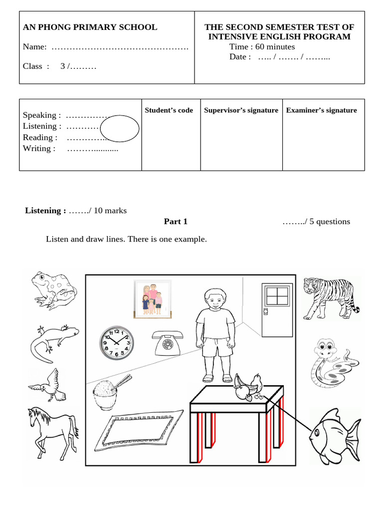 3rd Grade English Test Paper | PDF