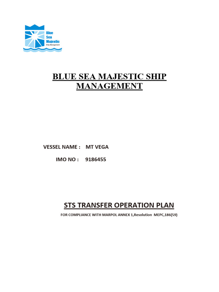 STS Transfer Plan for MT Vega | PDF