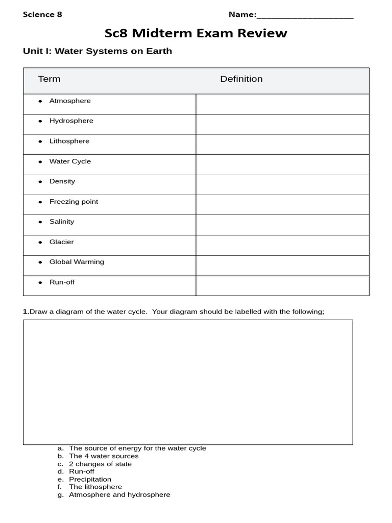Sc8 MIDTERM Exam Revision | PDF