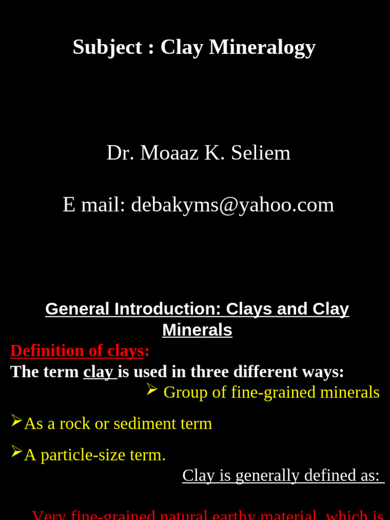 Overview of Clay Mineralogy Concepts | PDF | Minerals | Clay