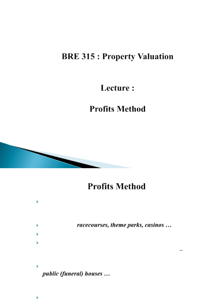 Profits Method for Property Valuation | PDF | Real Estate Appraisal ...
