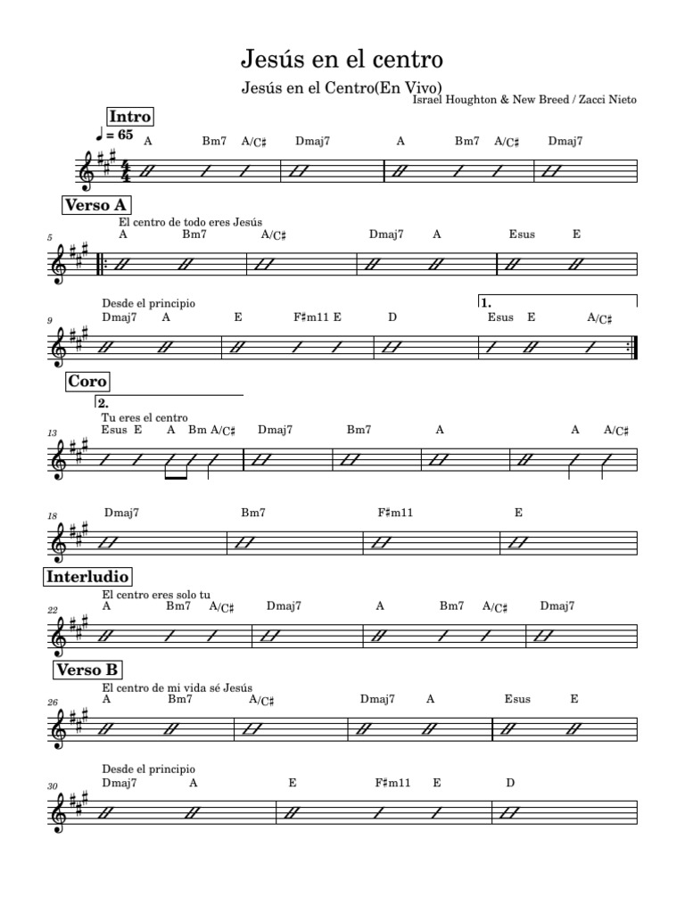 Jesús en el Centro: Letra y Música | PDF | Jesús